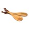 Hand-Carved 12" Utensils Rustic Wooden Salad Servers Set with Giraffe Handle Design